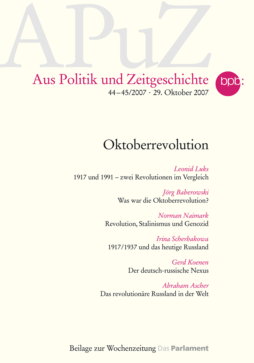 Titel APuZ - 44–45/2007 - 29. Oktober 2007 Aus Politik und Zeitgeschichte