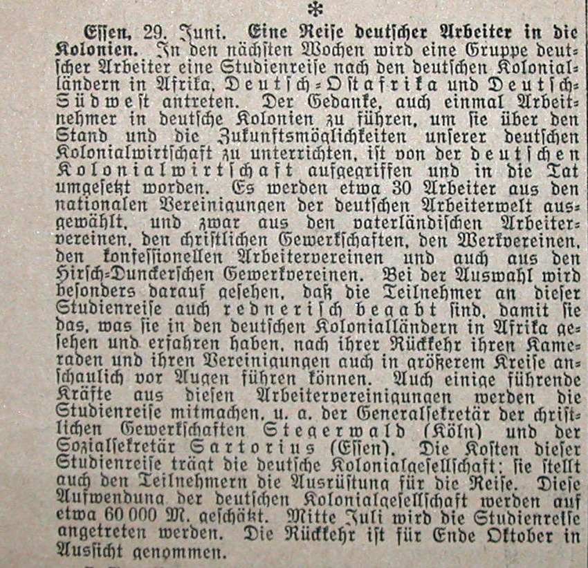 Arbeiter in deutschen Schutzgebieten Oktober 1914