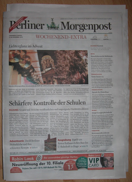 Die Postwurfausgabe der Berliner Morgenpost, November 2010