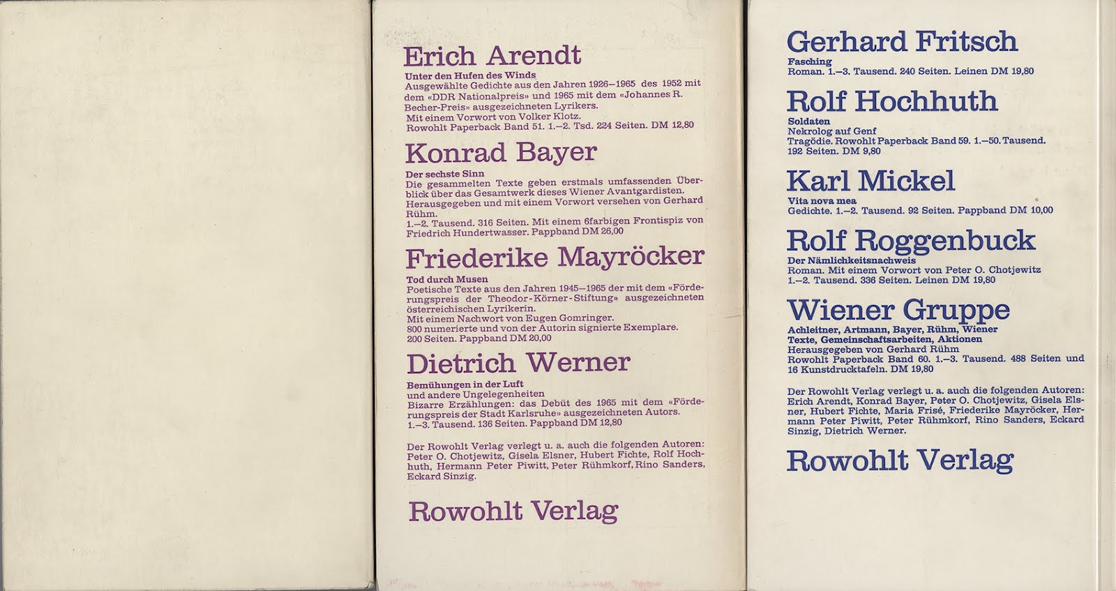 Anzeigen Rowohlt Verlag Kursbuch 1966 1967