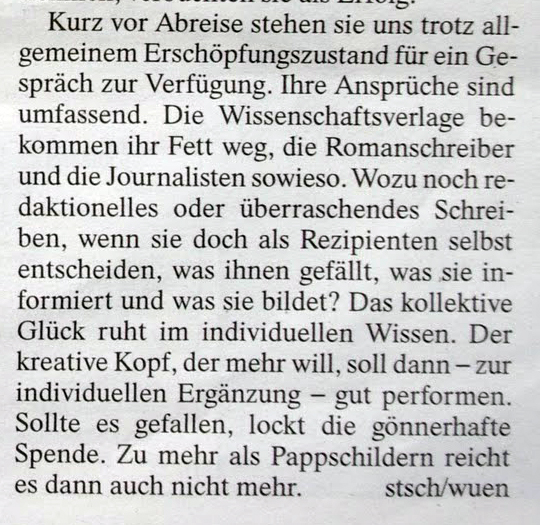 Priaten Protest Frankfurter Buchmesse 2011 Artikel FAZ