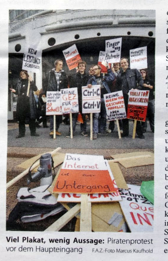 Priaten Protest Frankfurter Buchmesse 2011 Artikel FAZ