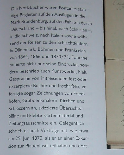 Theodor Fontanes Notizbuch im Bibliotheks Magazin 2010