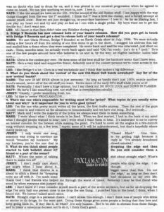Interview with Boston Straight Edge Hardcore band Proclamation in Never Say Die Newsletter March 2000 2