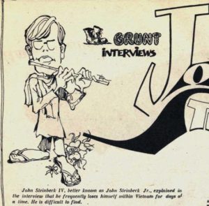 drawing of John Steinbeck IV in Grunt Free Press 1970