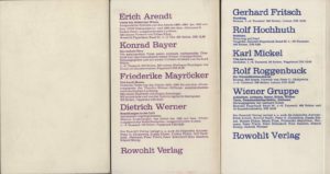 Kursbuch Anzeigen Rowohlt Verlag 1966 1967