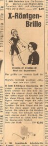 Röntgenbrille Werbung