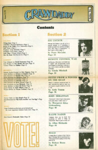 Crawdaddy Magazine Content 1972