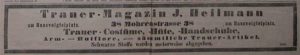 Anzeige Trauerkleidung 1888