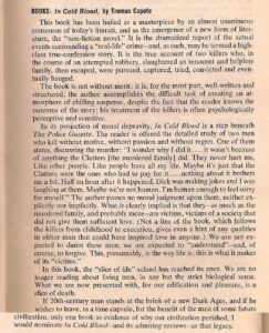Review In Cold Blood in The Objectivist, 1966