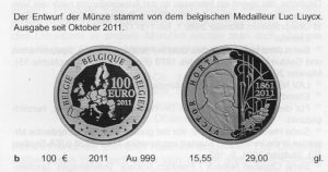 Belgische 100 Euro Münze Victor Horta