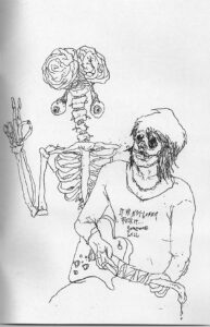 guitar and skeleton Ride The Viper zine