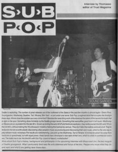 Sub Pop Recirds in Flipside Magazine 1989