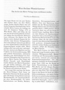 Merkur über Merve Verlag