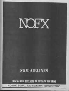 NOFX S&M Airlines Epitaph Advertising 1989