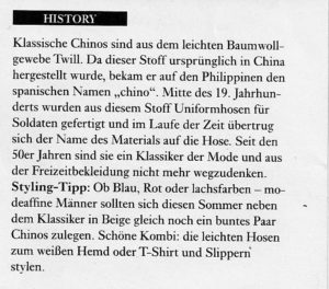Die Geschichte der Chino Hose im zalando Magazin