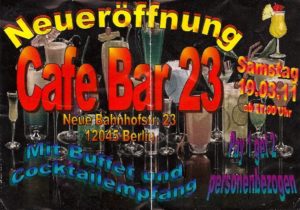 Café Bar 23 Berlin Friedrichshain Flyer