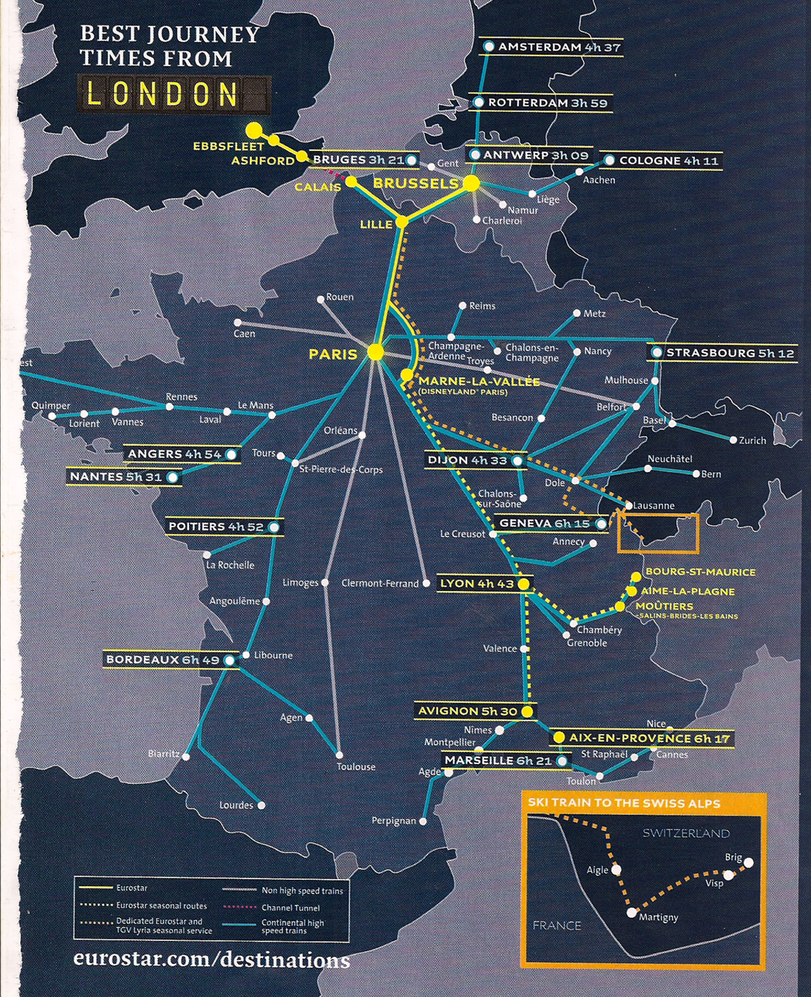 Streckennetz Eurostar