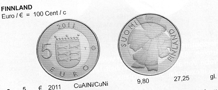 Finnland 5 Euro Münze Provinz Österbotten