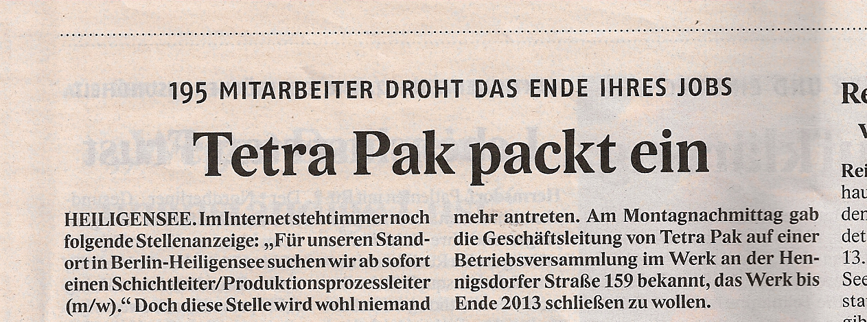 Tetra Pak Heiligensee Der Nord-Berliner