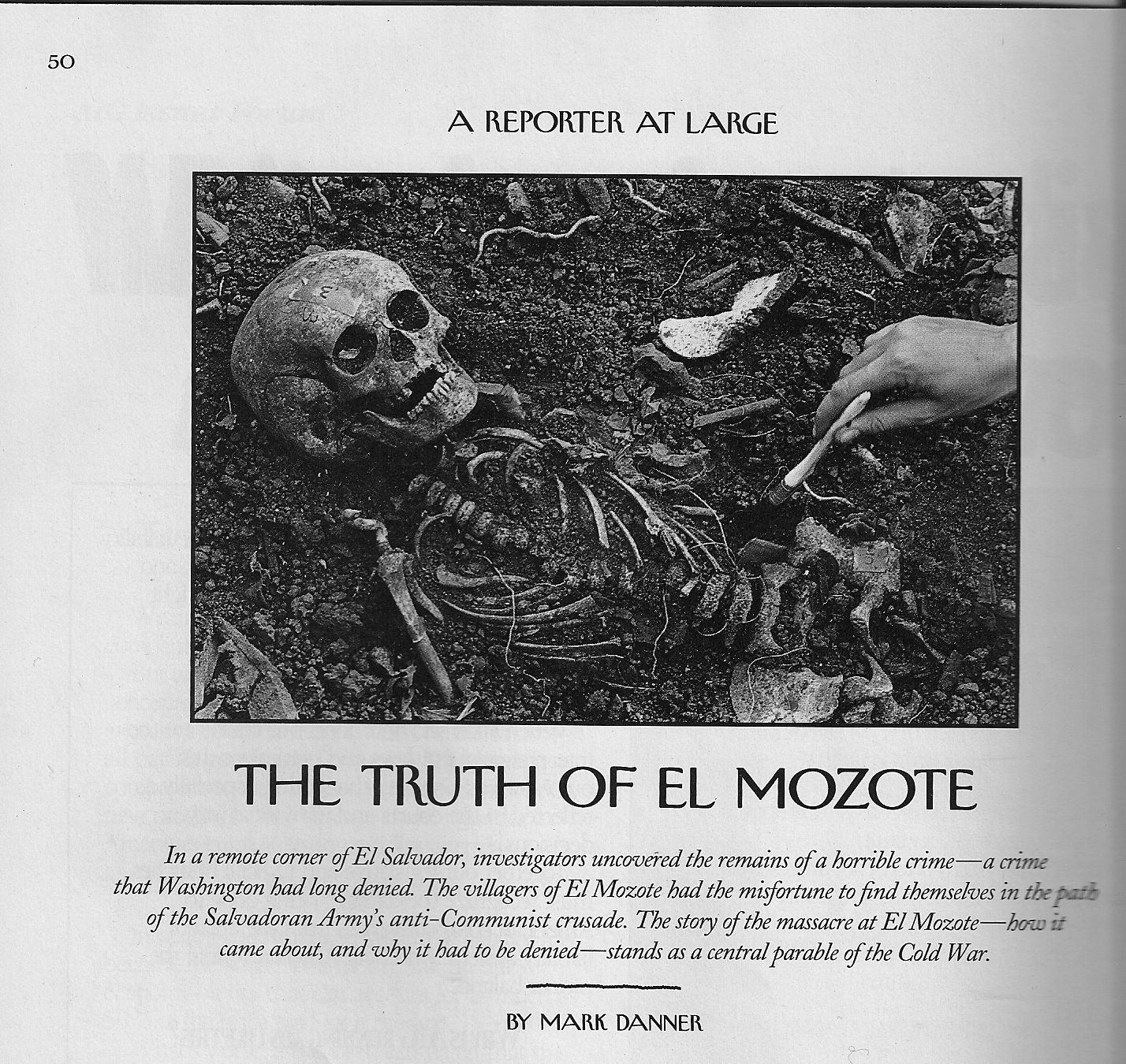 Mark Danner The Truth of El Mozote New Yorker Dezember 1993