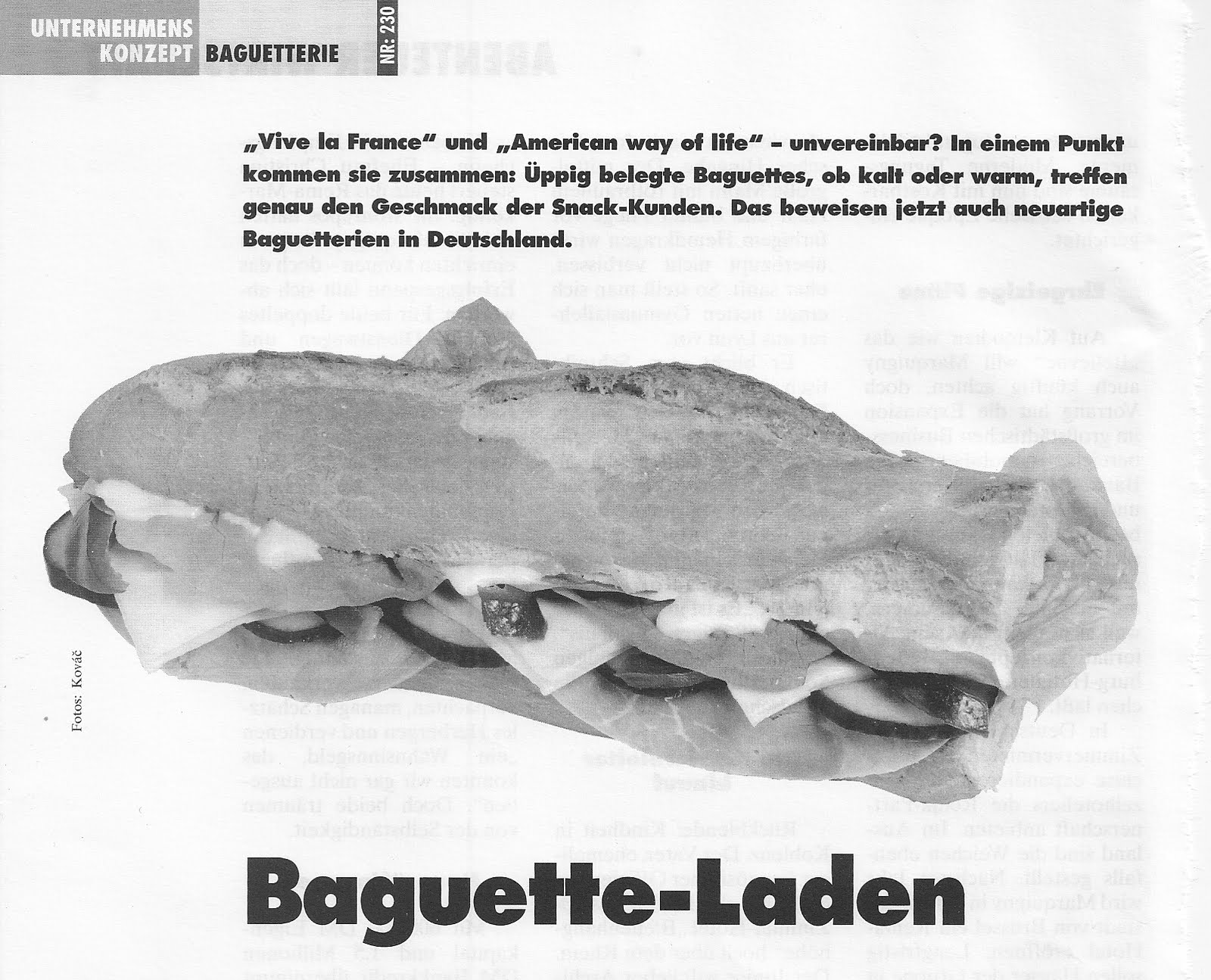 Geschäftsidee Baguette Laden